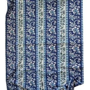 Blue Tropical Hibiscus Batik Cotton Fabric Sarong Beach Wrap Tribal Floral Print